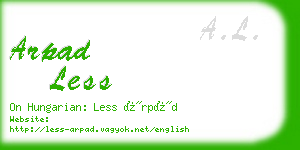 arpad less business card